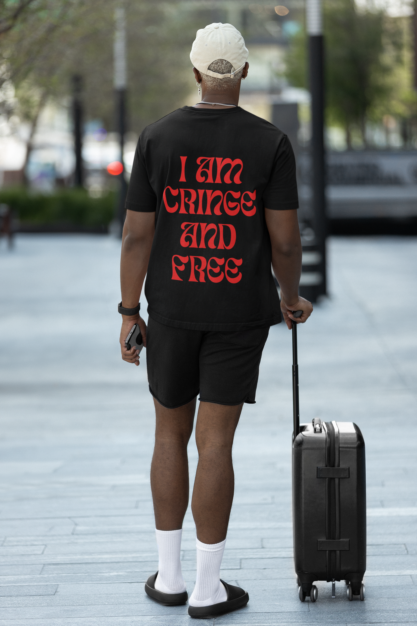 "I am Cringe and Free" - Black Oversized T-Shirt